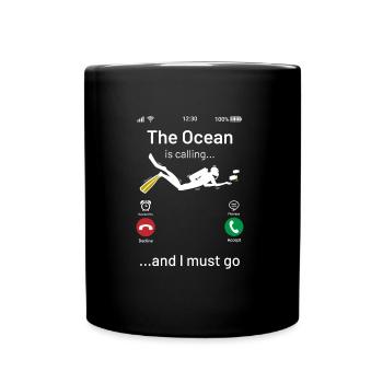 L’océan appelle la plongée - Mug uni - noir - Devant