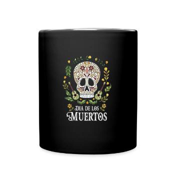 Dia De Los Muertos Gift Sugar Skull Guitars - Full Colour Mug - black - Front