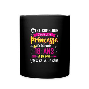 Femme 18e Anniversaire Fête Fille Cadeau Drôle 18 - Tasse einfarbig - Schwarz - Vorne