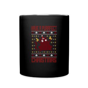Christmas Cat Cats Saying Ugly Christmas - Full Colour Mug - black - Front