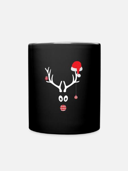 Renne Cadeau de Noël Noël Rudolf - Mug uni - noir