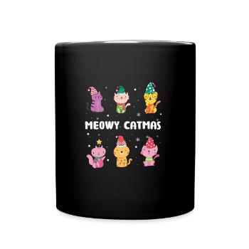 Cats Christmas Gift Funny Kitten - Full Colour Mug - black - Front