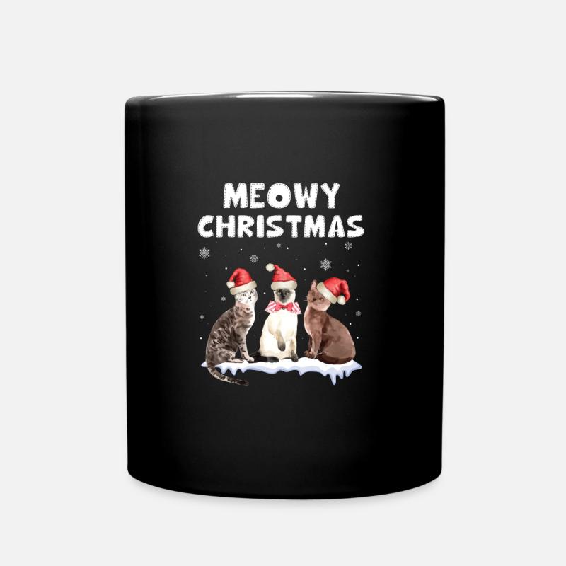 Katzen Weihnachten Geschenk Kätzchen - Tasse einfarbig - Schwarz