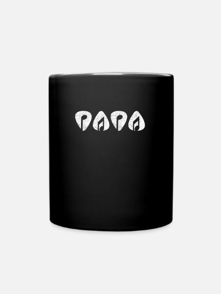 Gitarren Papa Musiker Noten Plektron Gitarrist - Tasse einfarbig - Schwarz
