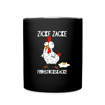 Hühnerhalter Hühnerstall Huhn Henne Frühstück Ei - Tasse einfarbig - Schwarz - Vorne
