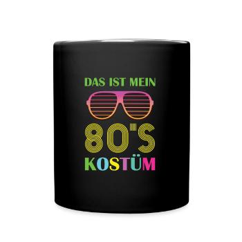 80er Jahre Party Kostüm Retro Geschenk Vintage - Tasse einfarbig - Schwarz - Vorne