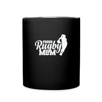Proud Rugby Mom Football Sport Spieler - Tasse einfarbig - Schwarz - Vorne