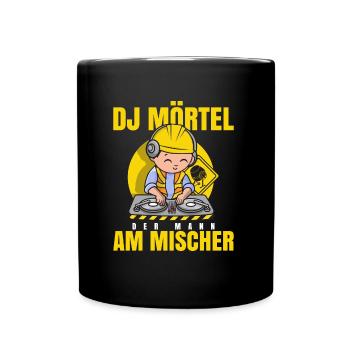 Maurer Bauarbeiter Geschenk DJ Mörtel Baustellen - Tasse einfarbig - Schwarz - Vorne