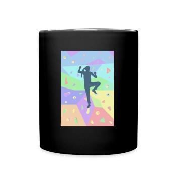Bouldering Climber Gift Climbing Wall Boulderer - Full Colour Mug - black - Front