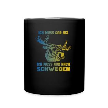 Ich muss wieder nach Schweden - Tasse einfarbig - Schwarz - Vorne