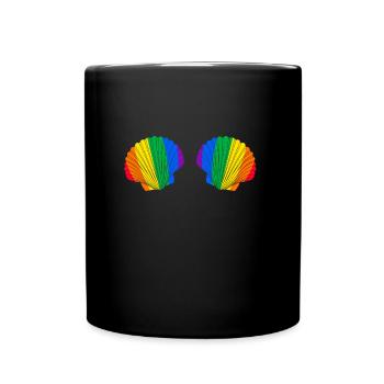 Shell Bikini Bra Mermaid Pride LGBTQ Costume - Mug uni - noir - Devant