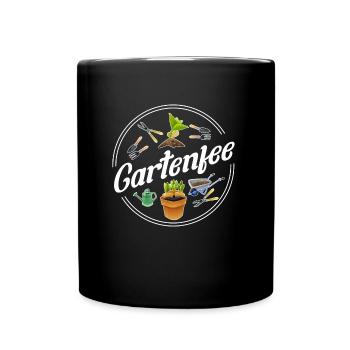 Gartenfee Gärtnerin Kleingarten Gartenprinzessin G - Tasse einfarbig - Schwarz - Vorne