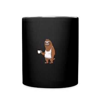 Sloth Coffee Lover Sayings Coffee Cup - Full Colour Mug - black - Front