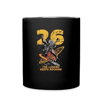 26 Jahre 26. Geburtstag Astronaut Legende EGitarre - Tasse einfarbig - Schwarz - Vorne