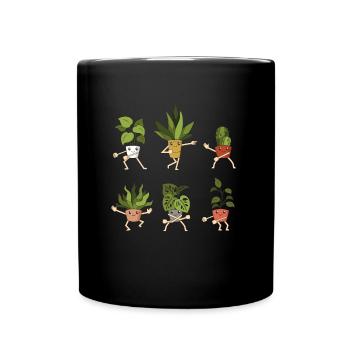Plants Dancing Flowers Garden Florist Gardener - Full Colour Mug - black - Front