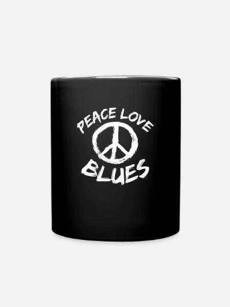 Peace Love Blues Geschenk Blues Musiker Outfit - Tasse einfarbig - Schwarz