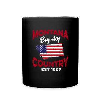 Montana USA Drapeau américain du Montanan - Mug uni - noir - Devant