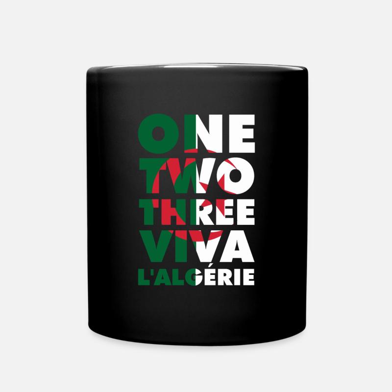 One two three viva l'algérie slogan DZ algérien - Mug uni - noir