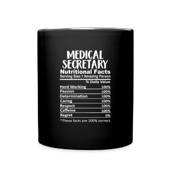 Medizinische Sekretärin Arzt Krankenschwester Assistenten - Tasse einfarbig - Schwarz - Vorne