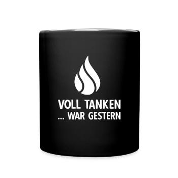 Benzinpreis Autofahrer Gas Preis Benzin - Tasse einfarbig - Schwarz - Vorne