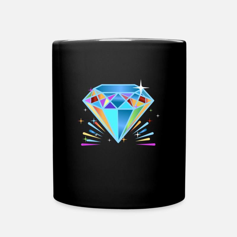 Diamant Edelstein Schmuck - Tasse einfarbig - Schwarz