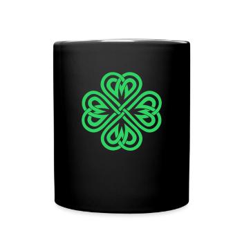 Celtic Knot Shamrock Heart St Patricks Day Irisc - Full Colour Mug - black - Front