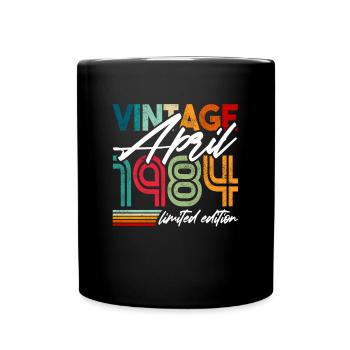 Vintage born April 1984 Birthday April 1984 - Full Colour Mug - black - Front