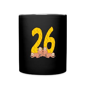 26. Geburtstag - Tasse einfarbig - Schwarz - Vorne