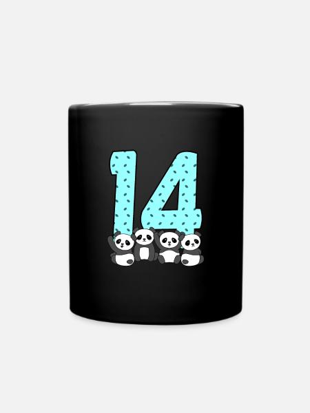 14. Geburtstag - Tasse einfarbig - Schwarz
