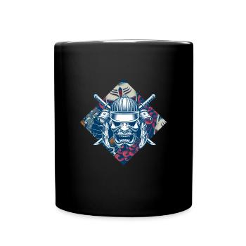 Samurai Japan Mask Japanese Art - Full Colour Mug - black - Front