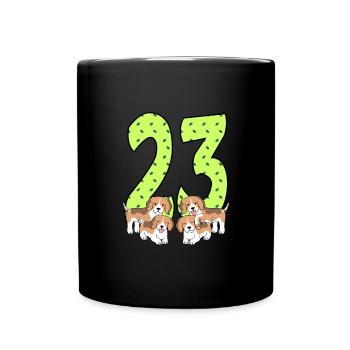 23. Geburtstag - Tasse einfarbig - Schwarz - Vorne
