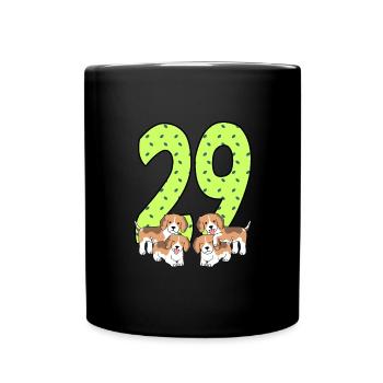 29. Geburtstag - Tasse einfarbig - Schwarz - Vorne