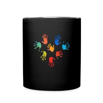 Finger Colors Kids HandPrint - Mug uni - noir - Devant