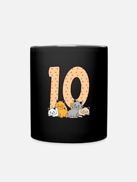 10. Geburtstag - Tasse einfarbig - Schwarz
