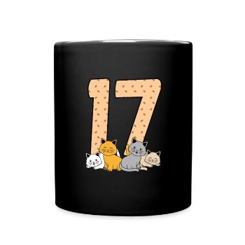 17. Geburtstag - Tasse einfarbig - Schwarz - Vorne