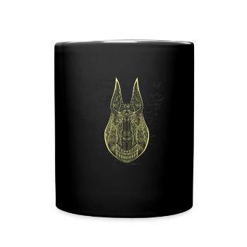 Anubis Egyptian Hieroglyphics Egypt - Full Colour Mug - black - Front