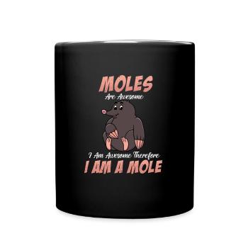 Nettes Fantastisches Mole sitzendes Geschenk - Tasse einfarbig - Schwarz - Vorne