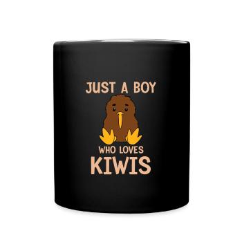 Netter Junge Der Kiwi geschenk Sitzt - Tasse einfarbig - Schwarz - Vorne