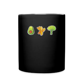 Vegan Avocado Brokkoli Gesunde Ernährung - Tasse einfarbig - Schwarz - Vorne
