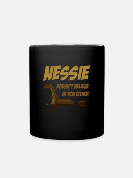 Doesnt Believe Nessie Loch Ness - Full Colour Mug - black