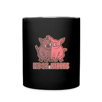 Porcs et baisers Sanglier Porcs Semer des animaux de ferme - Mug uni - noir - Devant
