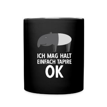 Funny Tapir Animal Motif Humor Saying - Full Colour Mug - black - Front
