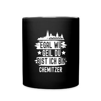 Chemnitz - Tasse einfarbig - Schwarz - Vorne