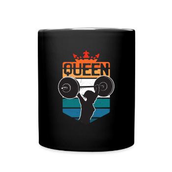 Weightlifting Weight Training Sport Fitness Queen Woman - Full Colour Mug - black - Front