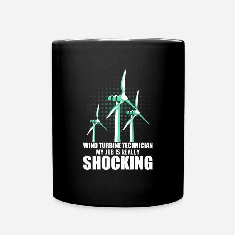 Windrad Windkraft Windenergie - Tasse einfarbig - Schwarz