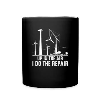 Windrad Techniker - Tasse einfarbig - Schwarz - Vorne