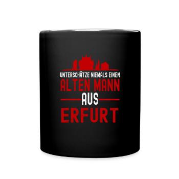 Erfurt Thüringen Skyline - Tasse einfarbig - Schwarz - Vorne