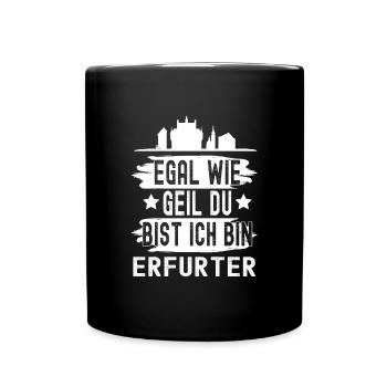 Erfurt Thüringen Skyline - Tasse einfarbig - Schwarz - Vorne