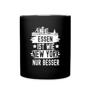 Essen Nordrhein Westfalen Stadt Skyline - Tasse einfarbig - Schwarz - Vorne