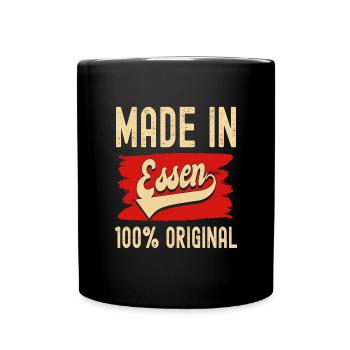 Essen Nordrhein Westfalen Stadt Skyline - Tasse einfarbig - Schwarz - Vorne
